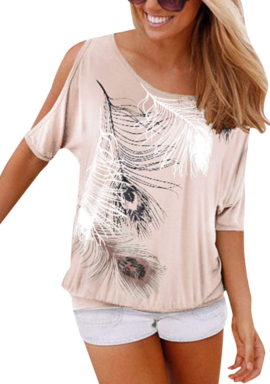 Women's T-Shirt Slim Fit Basic Blouse Tunic Off Shoulder Shirt S-4XL