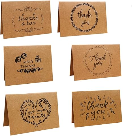 30 Pezzi Biglietti Di Ringraziamento Carte Kraft Marroni Grazie Biglietto D Auguri U Auguri Biglietto D Auguri Con Buste Per Feste A Tema Baby Shower Del Ringraziamento Matrimonio Laurea Amazon It Cancelleria E Prodotti Per Ufficio