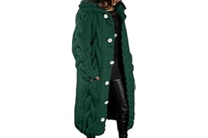 jxsoyen Long Cardigan Sweaters for Women Coats Cable Knit Casual Open Front Long Sleeve Sweater with Pockets