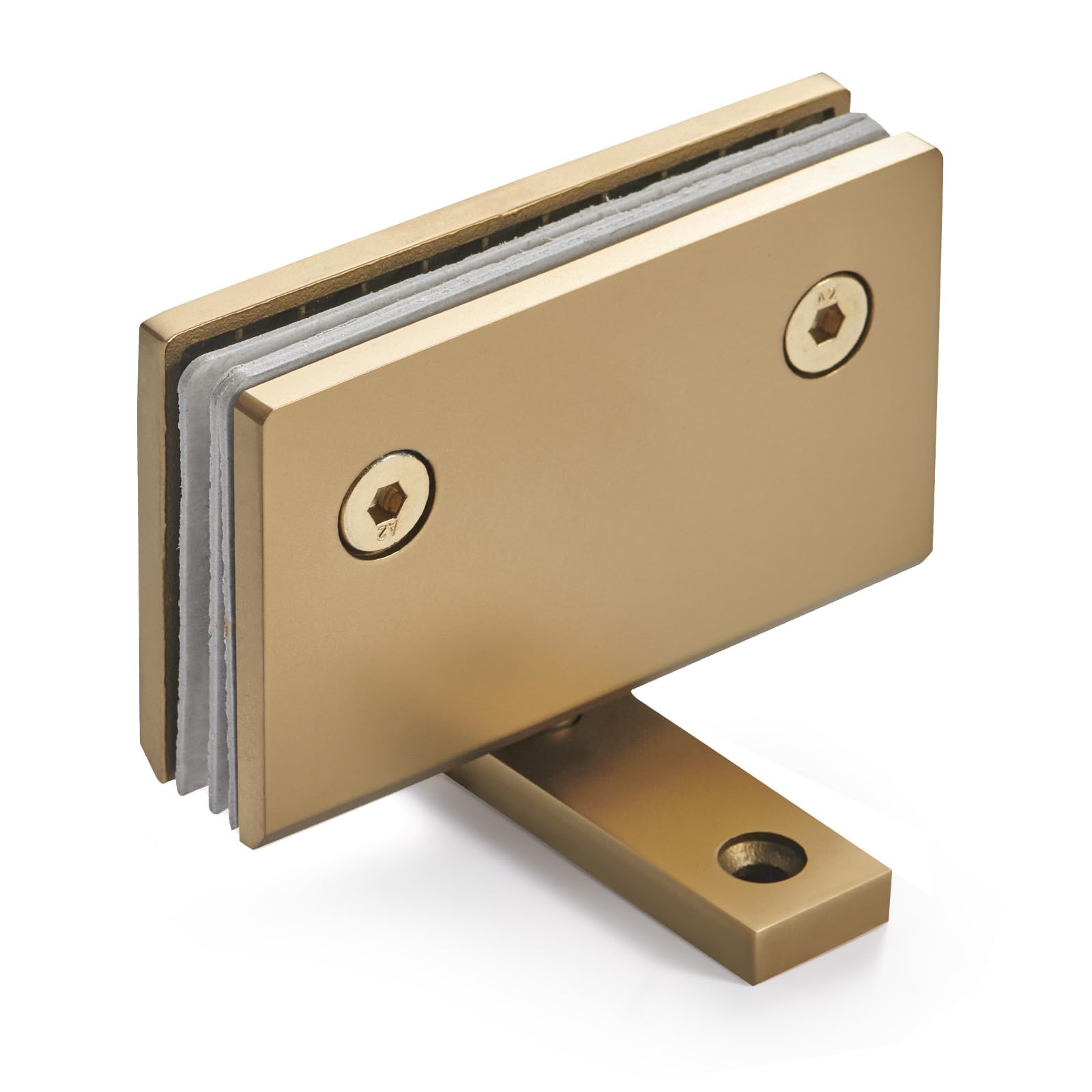 Ranbo Shower Door Hinge(360°), Frameless Glass to Glass Hinge, Suitable for 8–12mm Thick Tempered Glass, Stainless Steel, Glazed Gold (1 PC) — image 1