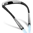 Glocusent LED Neck Reading Light, Book Light for Reading in Bed, 3 Colors, 6 Brightness Levels, Bendable Arms, Rechargeable,