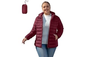 XaLadu Plus Size Puffer Jacket for Women 1X-7X Water-Resistant Packable Winter Coat Lightweight Puffer Coat
