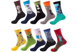 Dress Socks for Mens Womens Colorful Funny Novelty Crew Socks 10 Pack