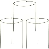 cozyou 3 Pack Garden Stakes Plant Support Cage, Plant Support Rings for Outdoor Indoor Peony Tomato Rose Flowers Potted Plants (10" W x 17" H)