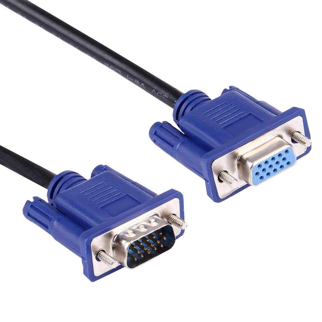 5m VGA 15 Pin Male to VGA 15 Pin Female Cable for LCD Monitor, Projector, etc (Black) Easy to use