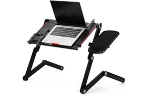 Foldable Laying Down Desk, 53x31CM fold Lifting Lazy Table, Adjustable Lying Down Laptop Stand for Bed，Includes Computer and 