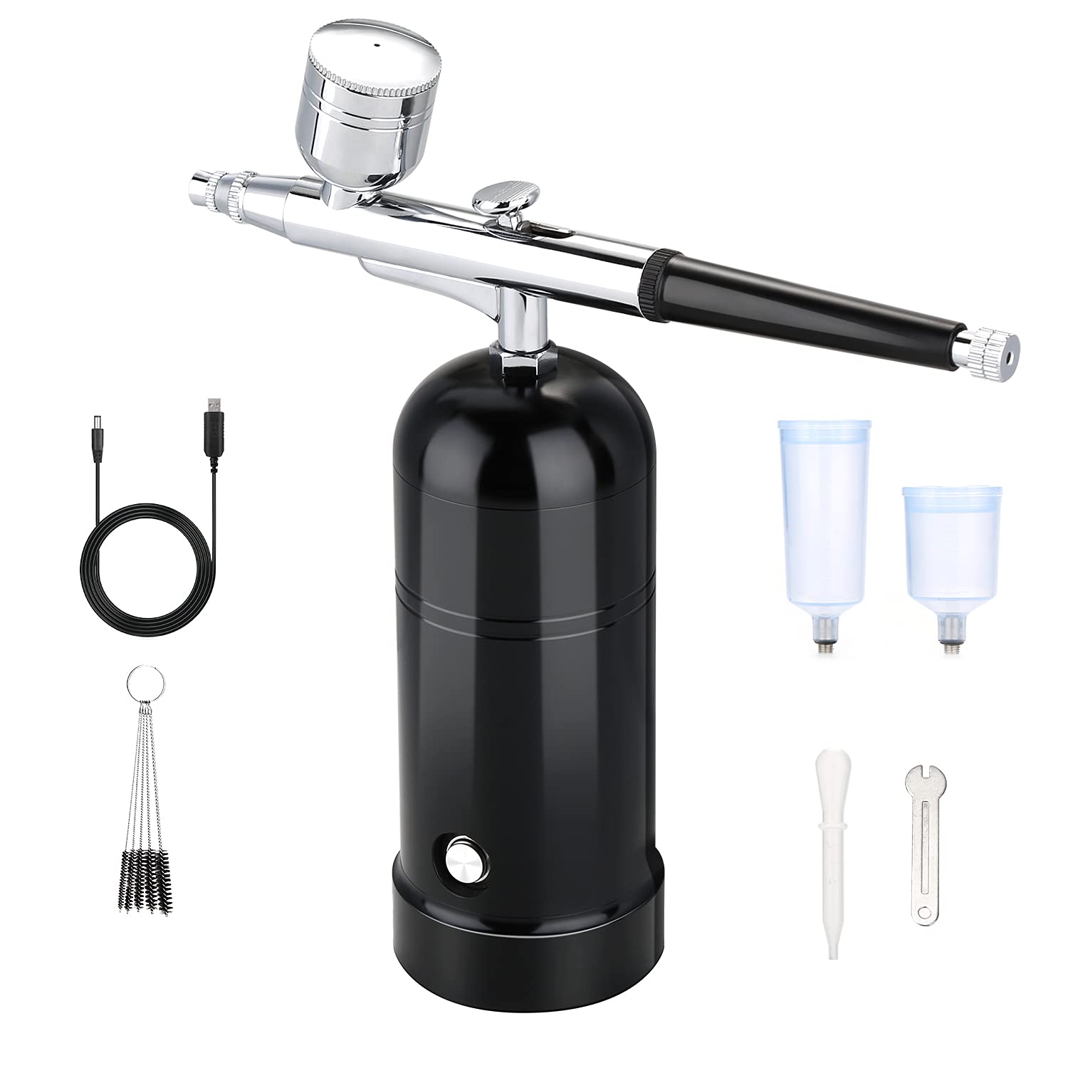 Airbrush, AGPtEK Airbrush Kit Air Brush Pen, Mini Air Compressor Airbrush Kit USB Rechargeable and Portable Airbrush Gun for Make up, Tattoo, Nail Art, Cake, Face Paint and Model Painting