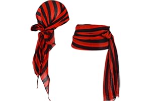 SHUIMUHUABEN Pirate Costume Men Women Halloween Bandana and Belt Set Accessories for Pirate Hat Styling & Themed Adventures