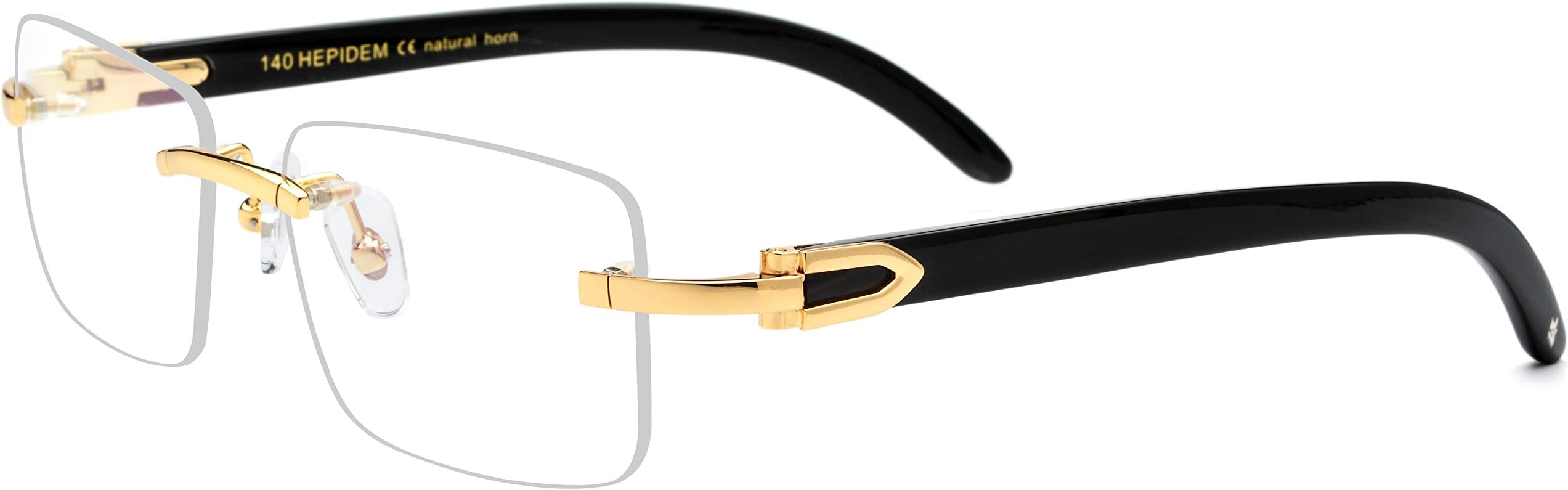 HEPIDEM Buffalo Horn Handmade Sun Glasses Square Rimless Luxury Sunglasses 0816