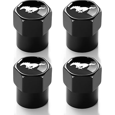 4-Pack Metal Valve Stem Caps With Keychain Ring - Fit Ford & Most Cars, Dustproof
