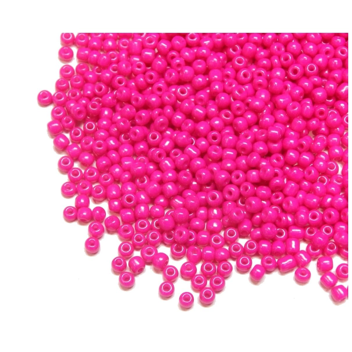 Perlin 3300 Glass 3 mm Round Opaque Matte Beads, Pink, 8/0