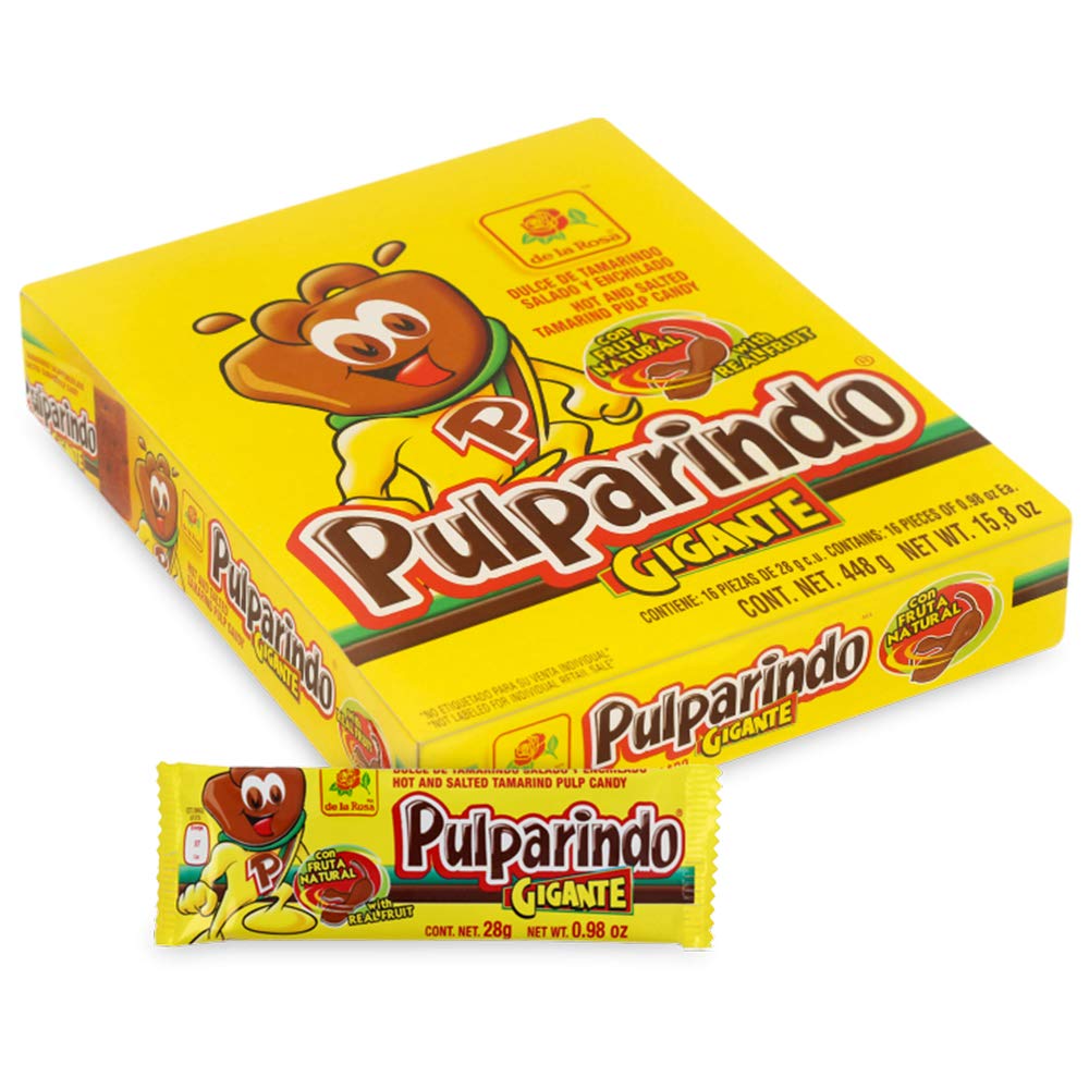Amazon Com Pulparindo Giant Size Bars Hot And Salted Tamarind Fruit Pulp Candy De La Rosa Brand Quality Traditional Mexican Candy Box With 16 Pieces Of 0 98 Oz Each Net Wt 15 8 Amazon Com Pulparindo Giant Size Bars Hot And Salted Tamarind Fruit Pulp Candy De La Rosa Brand Quality Traditional Mexican Candy Box With 16 Pieces Of 0 98 Oz Each Net Wt 15 8
