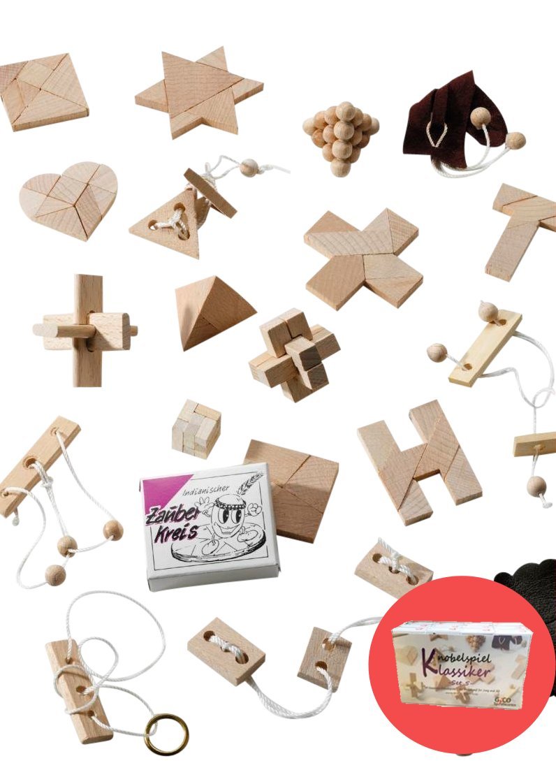 Knobelspiel Klassiker Sets - Various Giveaways - Games Individually Packed Including Solution - Puzzle Games, Set Puzzle, Advent Calendar Content