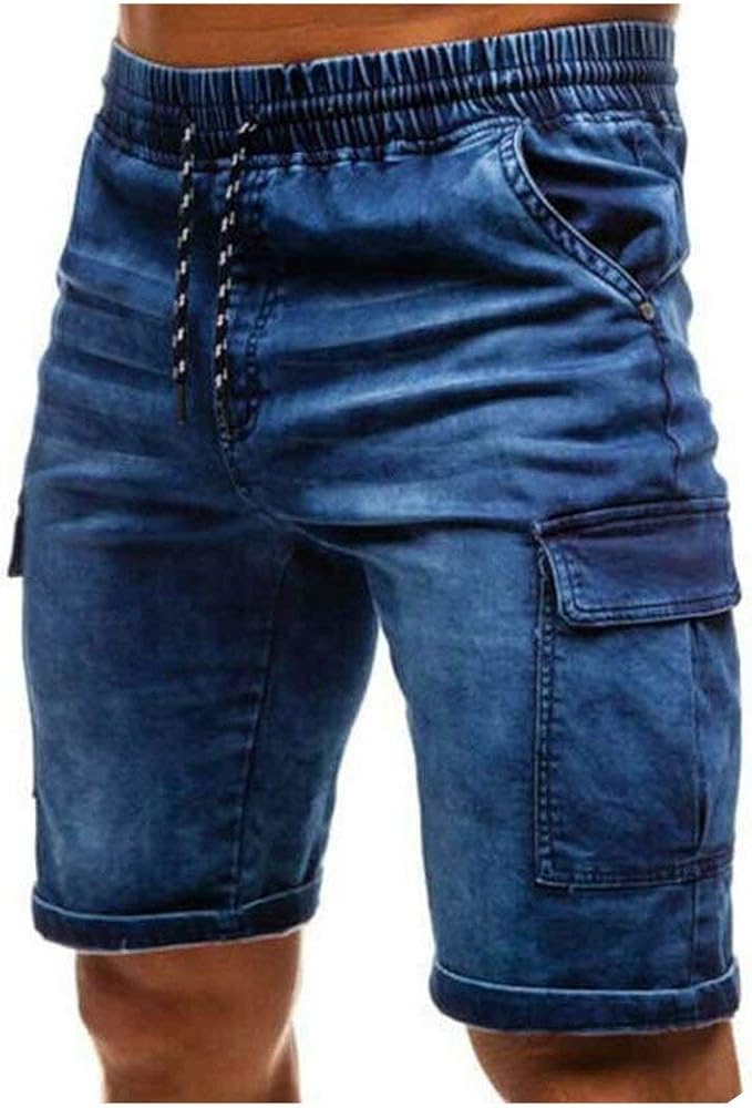 mens pink jean shorts