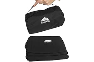 BlueHills Ultra Compact Travel Blanket Pillow in Portable Bag Case with Hand Luggage Belt & Backpack Clip Premium Cozy Soft C