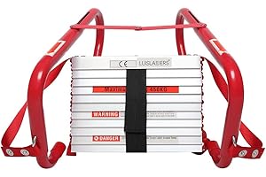 LUISLADDERS Fire Escape Ladder 2 Story with Anti-Skid Rungs Portable Emergency Escape Ladder, Easy to Deploy Store 15- Feet