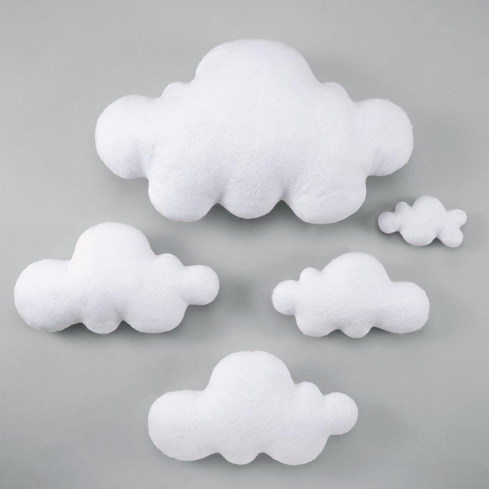 Photo 1 of Hahafelt 5 Pack Cloud Decor Artificial 3D Fake Cloud Shape Props for Baby Nursery Room Wall Decorations DIY Decorative Ceiling Hanging Ornament for Baby Shower Decor