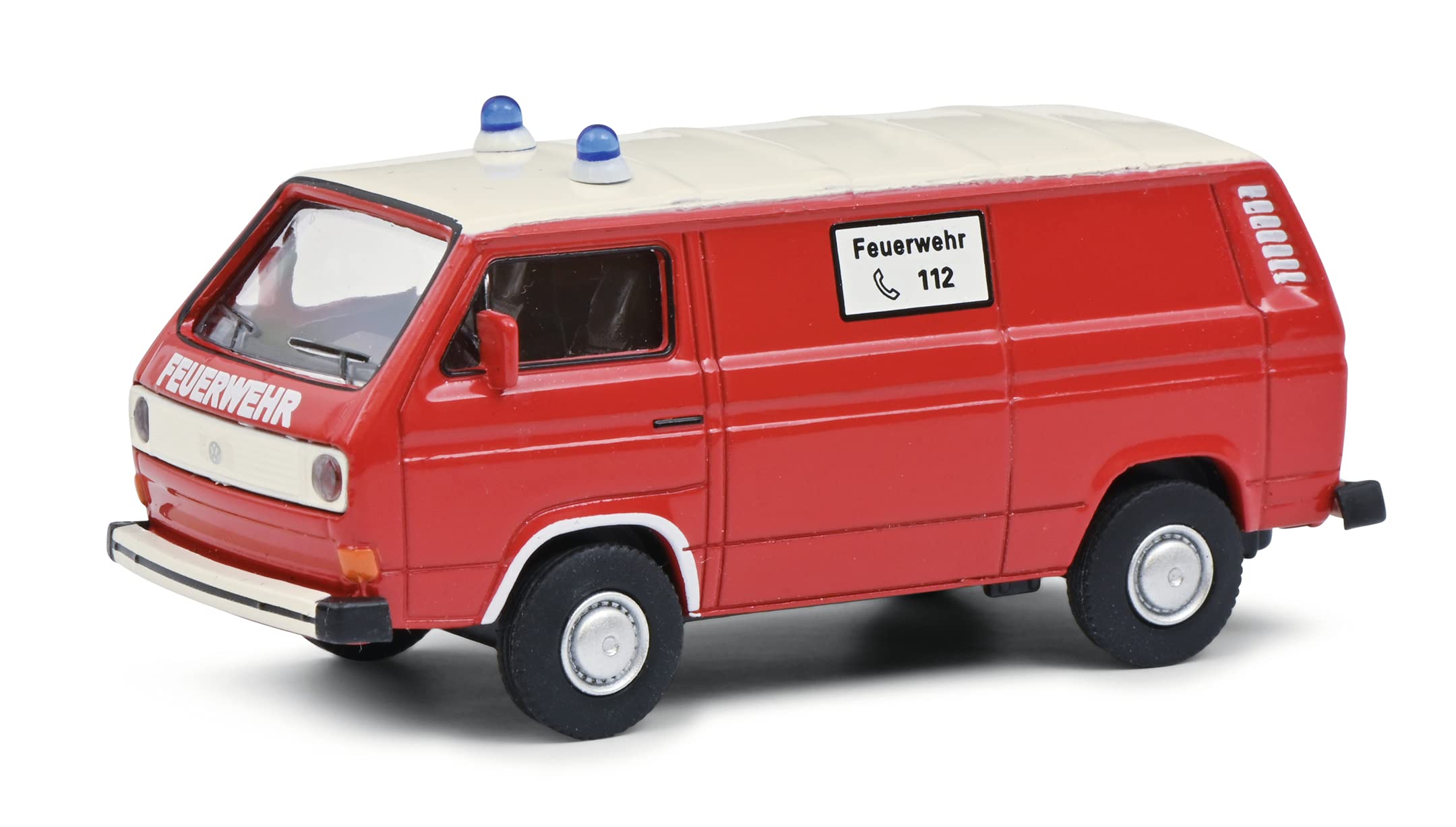 Schuco 452027900 VW T3 Fire Brigade Box Car 1:64 Scale Red/White