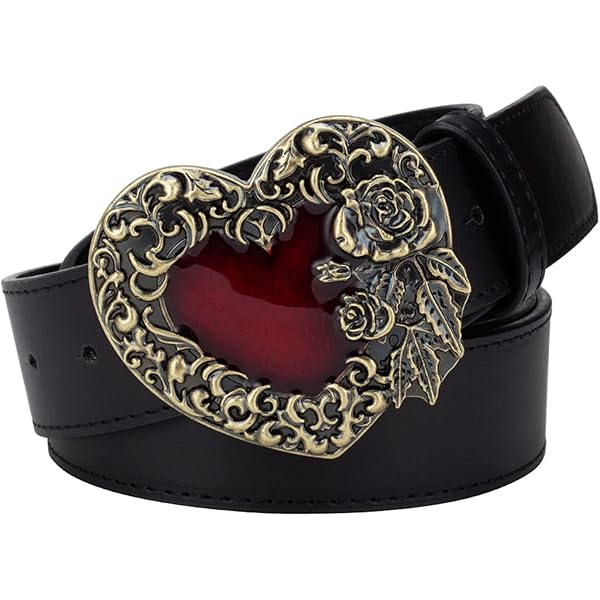 Amazon.com: RGWYGCG Men's Leather Belt,Western Belt Red Heart