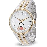 Mickey Mouse Watch Womens – Stylish & Fun Mickey Mouse Watches for Women – Classic Watch with White Dial, Silver Case & Multicolor Stainless Steel Strap