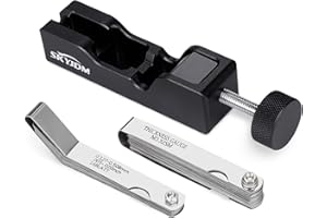 SKYJDM Universal Spark Plug Gap Tool with 32 Blades Feeler Gauge & 16 Blades Feeler Gauge for Setting Electrode Gap in 10mm 12mm 14mm 16mm Spark Plugs（Black）