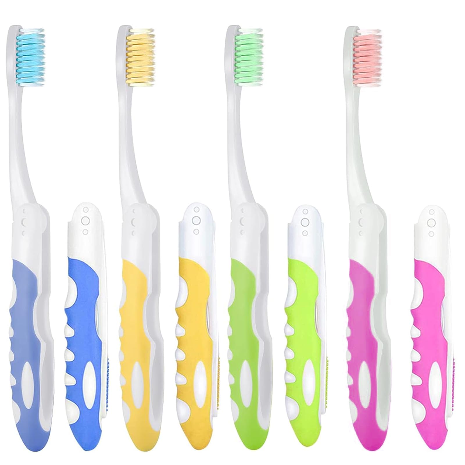 8 Pcs Folding Toothbrush Set - Practical and Lightweight for Outdoor Travel, School, Camping