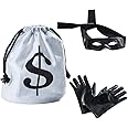 Tigerdoe Robber Costume - Bandit Mask, Bag & Gloves - Burglar Costume - Bank Robber Accessories