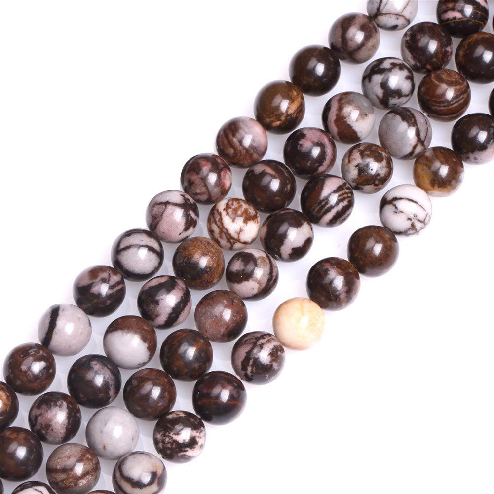 GEM-Inside Natural 8mm Brown Outback Jasper Round Gemstone Semi Precious Beads for Jewellery Making 15" — image 1