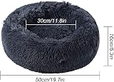 UUEMB Calming Donut Dog Cat Bed 50cm Dark Grey Soft Plush Washable view 3