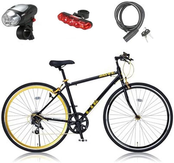 Lig リグ クロスバイク 700c シマノ7段変速 サムシフター 前輪クイックリリース 前後キャリパーブレーキ Lig Move ブラック 3点セット リグ Lig クロスバイク Amazon