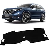 KUST Black Dash Cover for Honda CRV CR-V 2023 2024 2025 2026 (Without HUD) Non-Slip Dashboard Cover Polyester Interior for CRV Accessories Sunshade No Glare