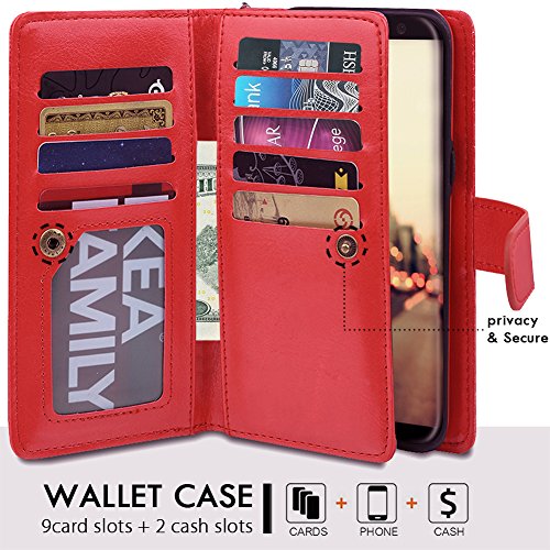 image for Galaxy Note 8 Case, Note 8 wallet Case with Detachable Slim Case,9 Car