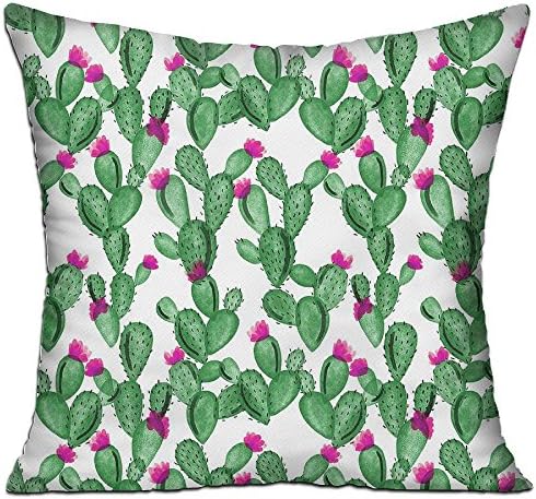 Throw Pillow Case Emerald Paddle Cactus Rose Hold Pillow Cover with Size 18In18In for Household &amp; Car