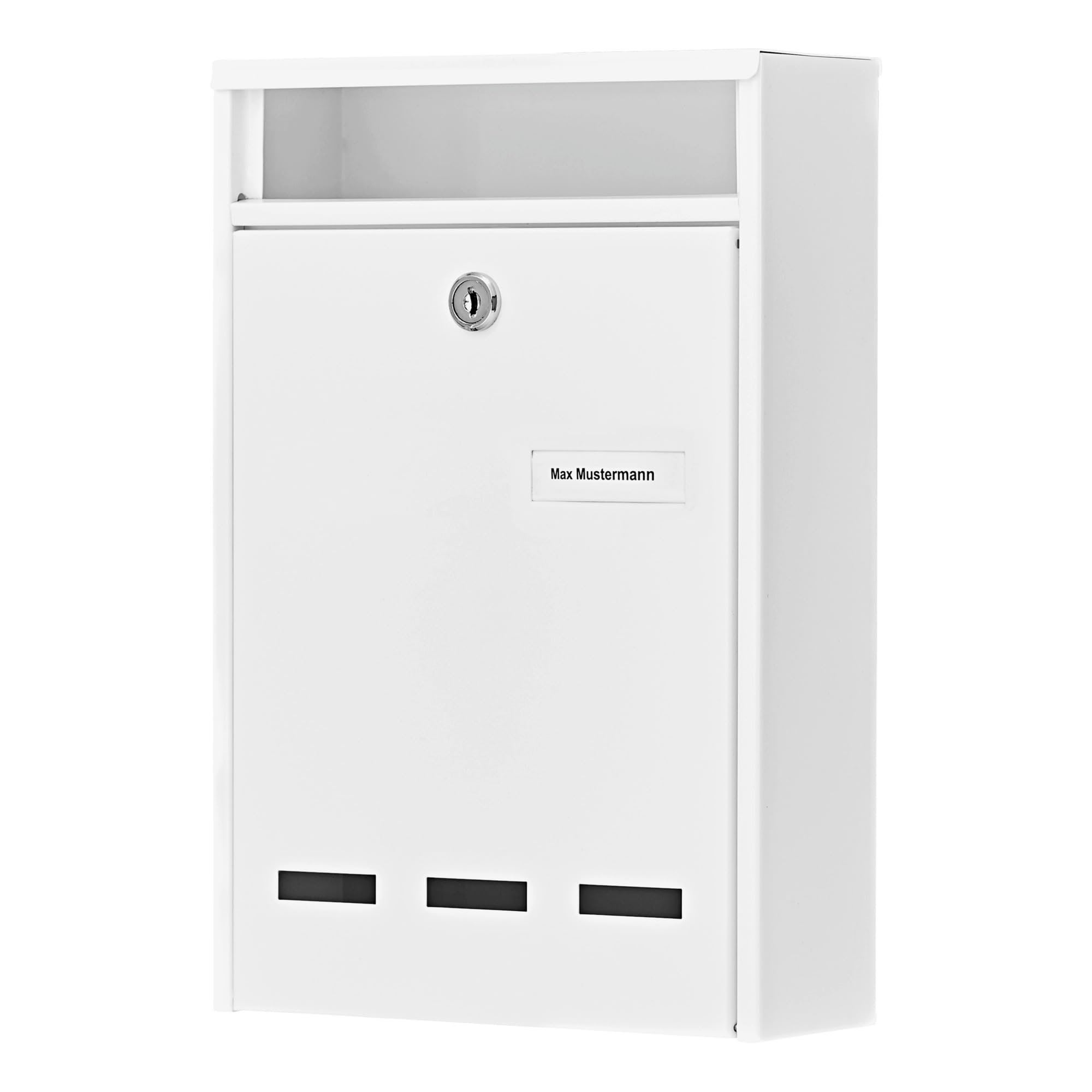 BURG-WÄCHTER, Group Mailbox, A5 Letter Slot, Galvanized Steel, Wismar 771 W, White