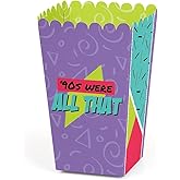 Big Dot of Happiness 90's Throwback - 1990s Party Favor Popcorn Treat Boxes - Set of 12