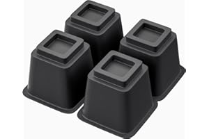 TomGear Bed Furniture Risers 5 Inches, Heavy Duty Bed Lifts, Furniture Risers for Bed, Couch, Desk, Sofa, Chair, Table Legs Extenders (Pack of 4, Black)