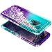 Galaxy S9 Case with Screen Protector (Full Coverage) for Girls Women, NageBee Glitter Liquid Sparkle Bling Floating Waterfall Quicksand Diamond Shockproof Cute Case for Samsung Galaxy S9 -Aqua/Purple
