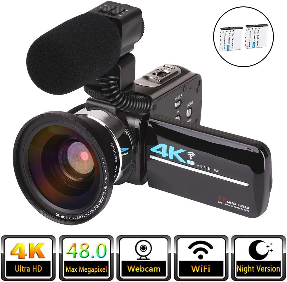 Video Camera 4K Camcorder for Live Streaming cam Video Recorder