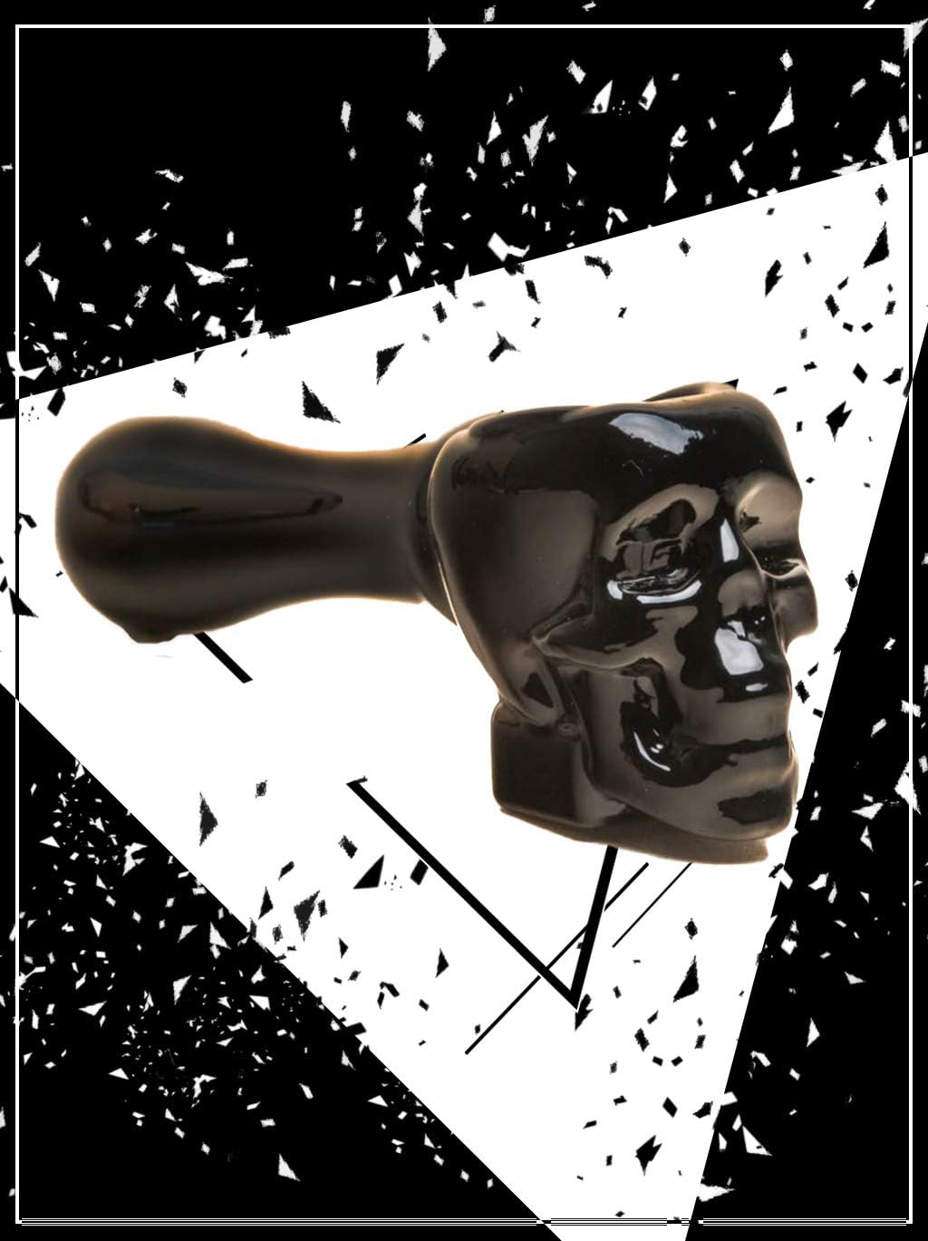 Classic 4 Inch Black Skull New Portable Heat Resistant Art Collection Glass Best Gift for Friends Parties