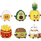 HIGH GODO Mini Food Party Favors Building Sets, Egg, Fruit & Cake Building Blocks Model Kits, Goodie Bag Stuffers, Classroom Small Prize Toys Gifts for Adults, Teens Age 14+ (6 Pack)