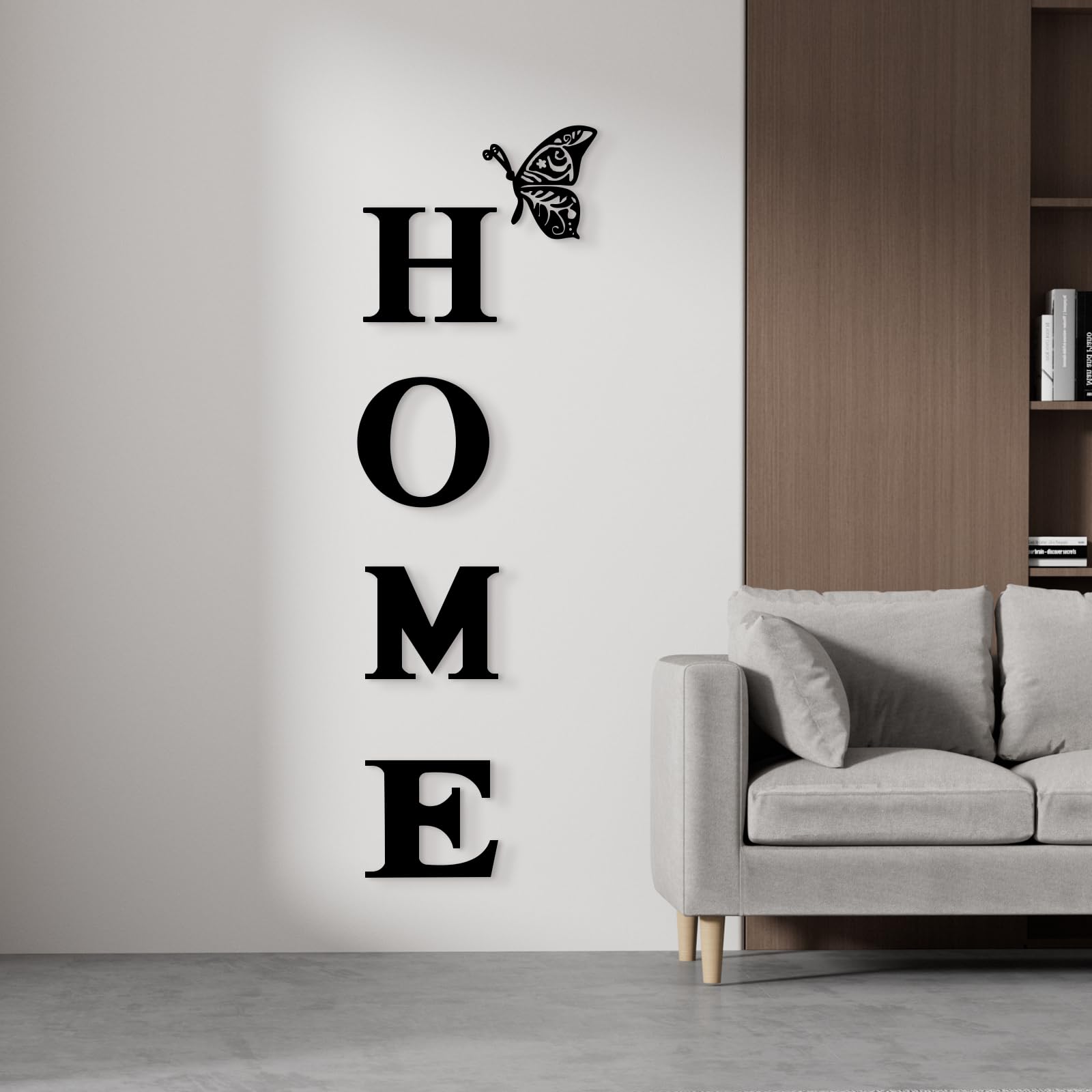 AIBAOBAO Acrylic Home Sign Letters Mirror Wall Decor, DIY Mirror Effect Wall Decals Removable Decor for Living Room Bedroom TV Background Kitchen Hallway, Modern Fashion Home Decoration (Black)