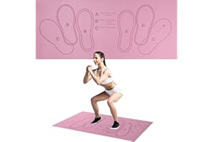 HAEZU Squat Mat with Foot Position,Large Squat Target Pad 30'' X 13.8'',4mm Thickness Squat Mat Foot Positioning, Exercise Mat for Squats, Leg and Abdominal Workouts