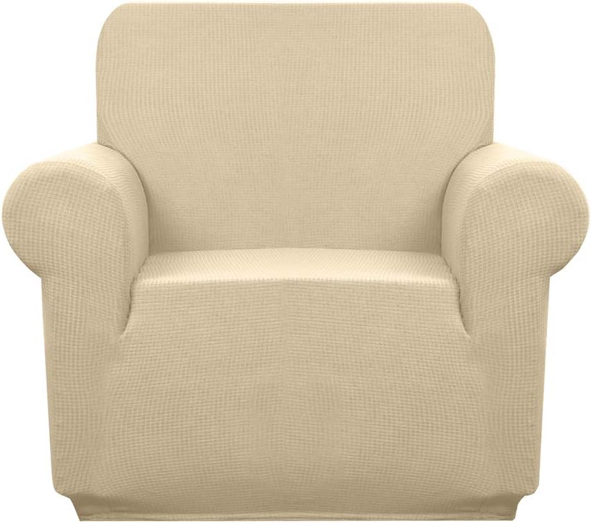 Granbest Premuim Water Repellent Armchair Covers 1 Piece Stretch Chair Slipcover for Living Room Non Slip Chair Protector Jacquard Sofa Cover 1 Seater Chair Covers (1 Seater