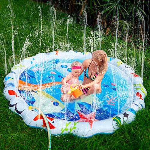 Termichy Splash Pad, Premium Sprinkler Pad for Kids Outdoor Water Play Sprinklers (59")