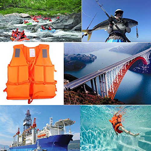 MeanHoo Adult Foam Swimming Buoyancy Aid Sailing Kayak Life Jacket Vest + Whistle OrangeAdult Foam Swimming Buoyancy Aid Sailing Kayak Life Jacket Vest + Whistle