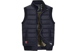 VtuAOL Men's Outerwear Vest for Men Winter Puffer Vests Fleece Lined Outdoor Warm Sleeveless Jackets