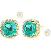 MYEARS Women Earrings Gold Stud Cubic Zirconia 14K Gold Plated Small Simple Hypoallergenic Everyday Jewelry