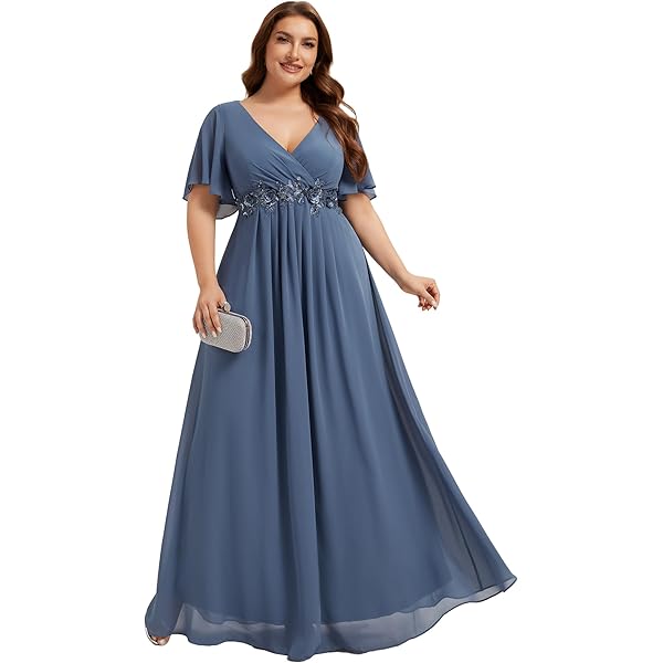 Amazon.com: Ever-Pretty Women's Chiffon Formal Evening Dresses for Curvy Women V-Neck Plus Size Floor Length Bridesmaid Dress Blue 12 : Clothing, Shoes & Jewelry Amazon.com: Ever-Pretty Women's Chiffon Formal Evening Dresses for Curvy Women V-Neck Plus Size Floor Length Bridesmaid Dress Blue 12 : Clothing, Shoes & Jewelry