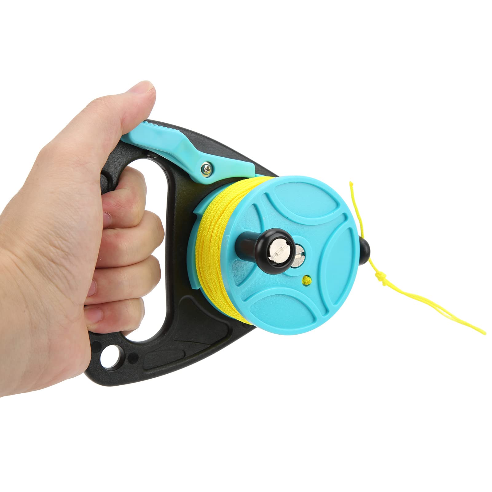 Bewinner Portable Diving Handle Reel, 46m / 150.9ft Scuba Dive Reel Kayak Anchor with Thumb Stopper, for Underwater Scuba Diving Divers Water Sports(Sky Blue Wheel)
