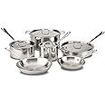 All-Clad D3 Stainless Cookware Set, Pots and Pans, Tri-Ply Stainless Steel, Professional Grade, 10-Piece
